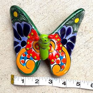 Wall Butterfly Ceramic hand painted Mexican Art